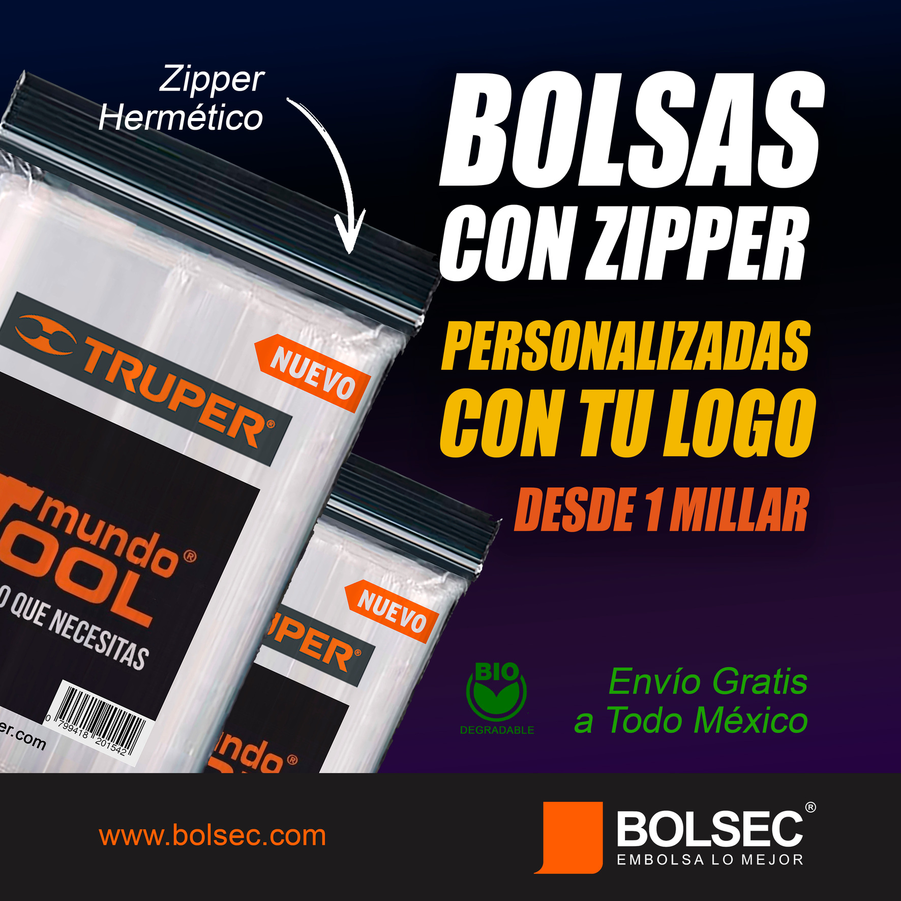 venta bolsas de plastico con zipper